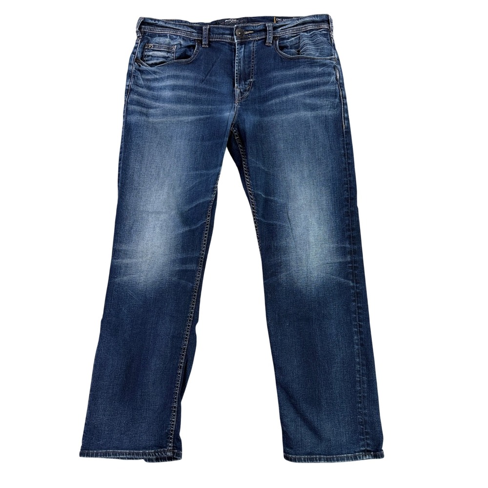 Silver Jeans Grayson Men 35x30 Dark Wash Blue Easy Fit Straight Nice Fade